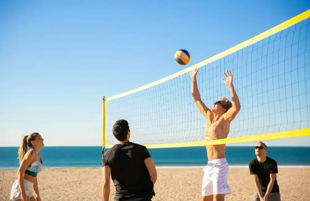 Playing Beach Volleyball